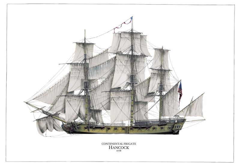 Continental Frigate Hancock 1776